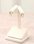 Oval Emerald Pavé Hoop Earrings