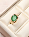 Twisted Bezel Emerald Ring