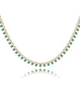 Tennis Necklace tipo esmeralda y brillantes