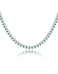 Tennis Necklace tipo esmeralda y brillantes