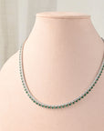 Tennis Necklace tipo esmeralda y brillantes