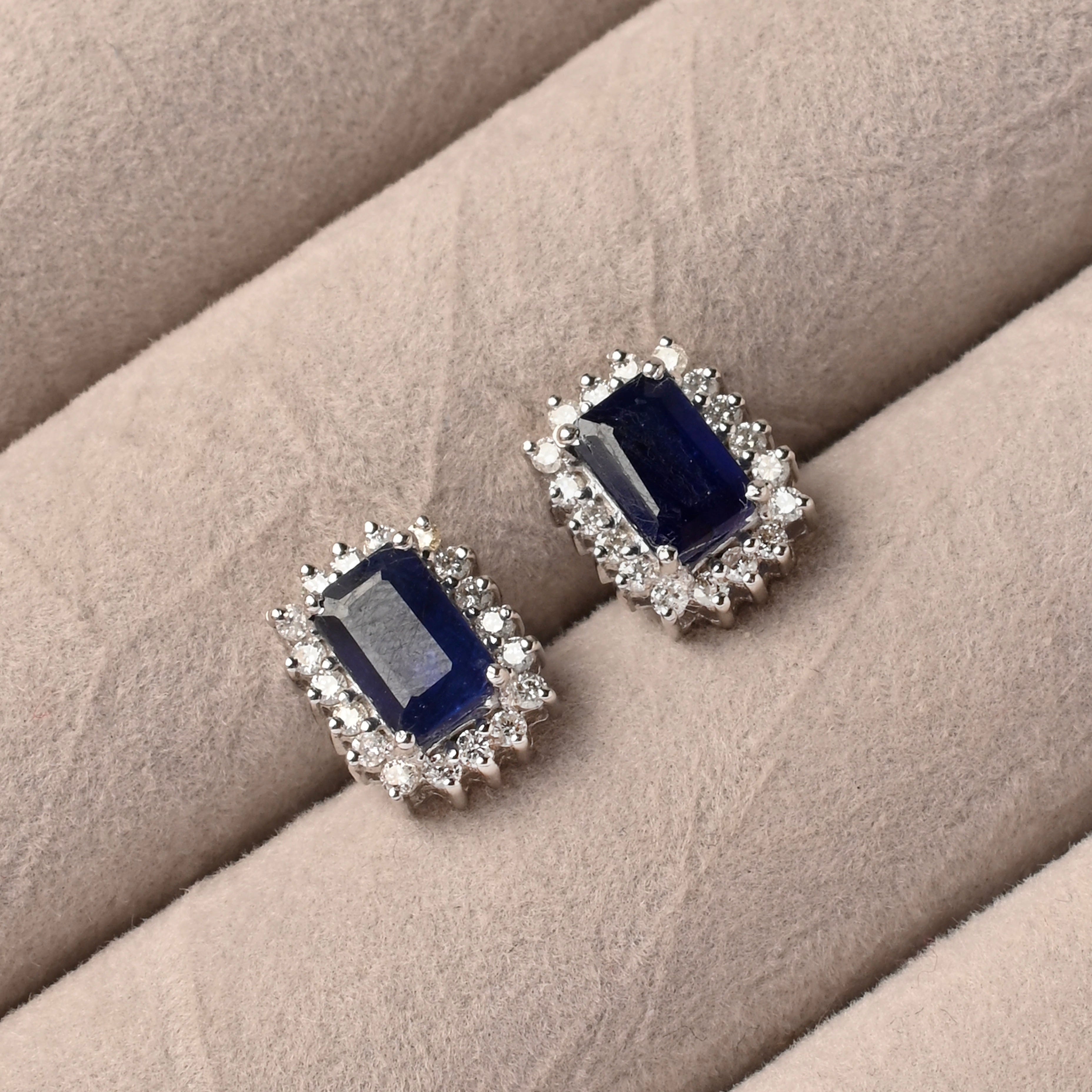 Sapphire and Diamond Earrings