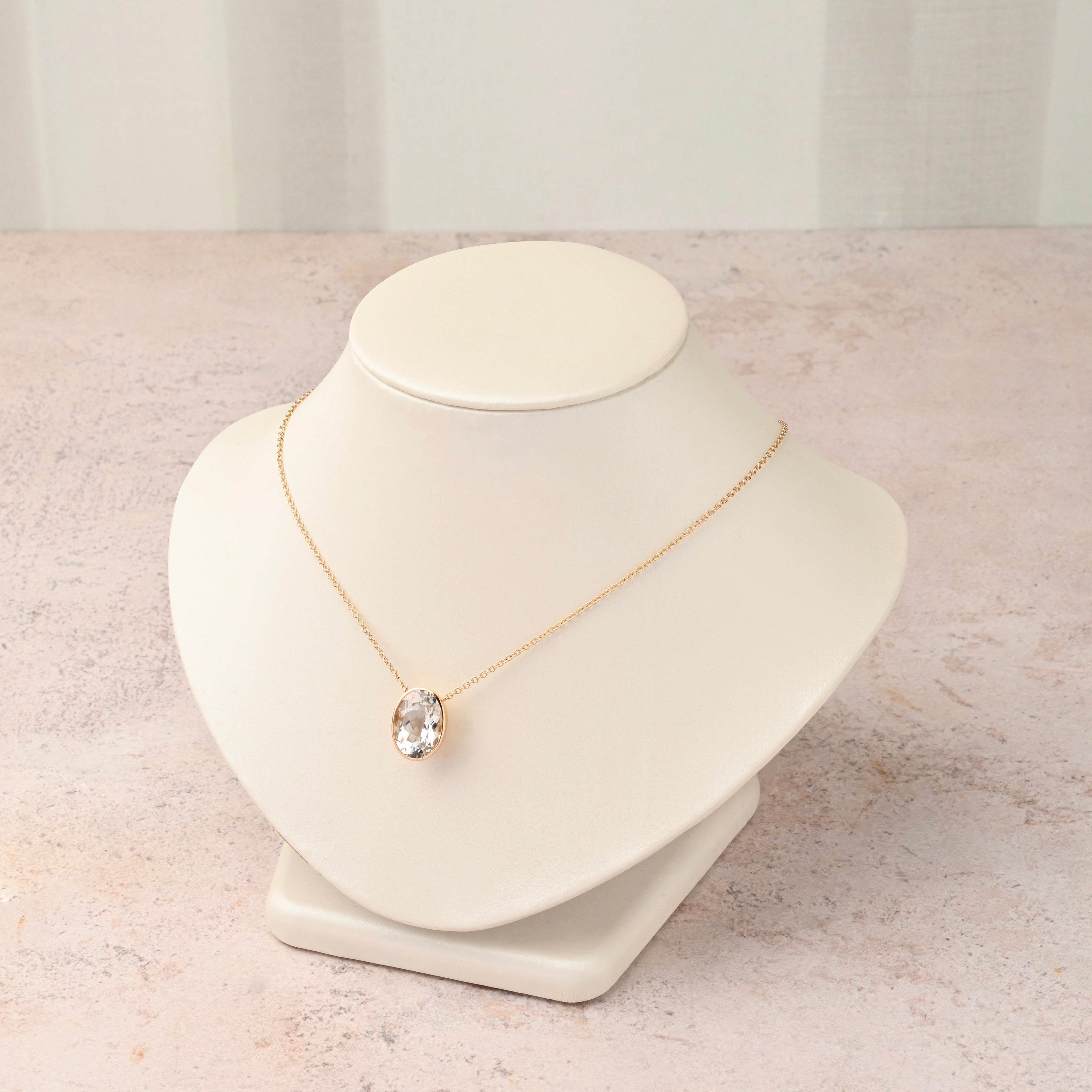 White Topaz Oval Pendant