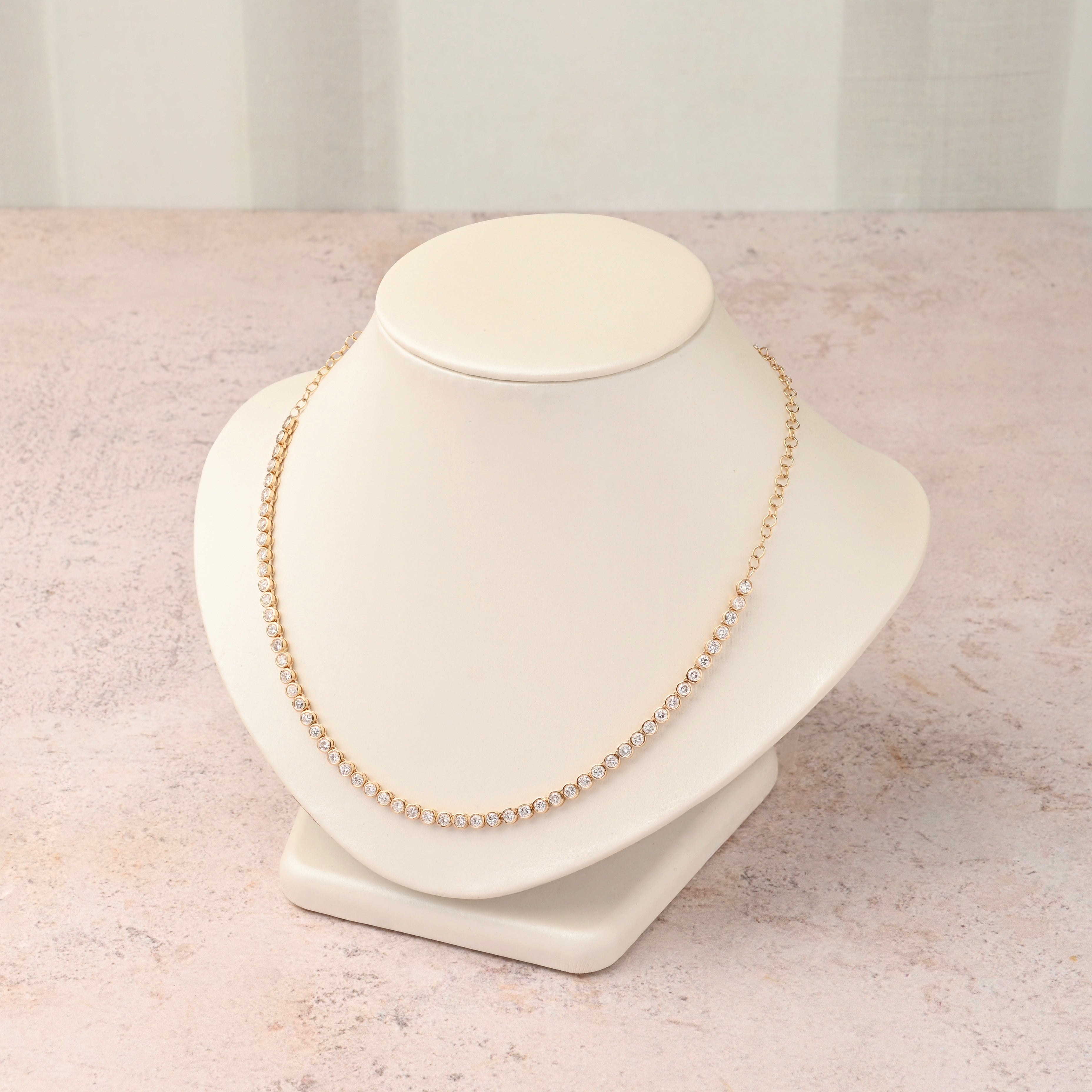 Bezel Choker Tennis Necklace