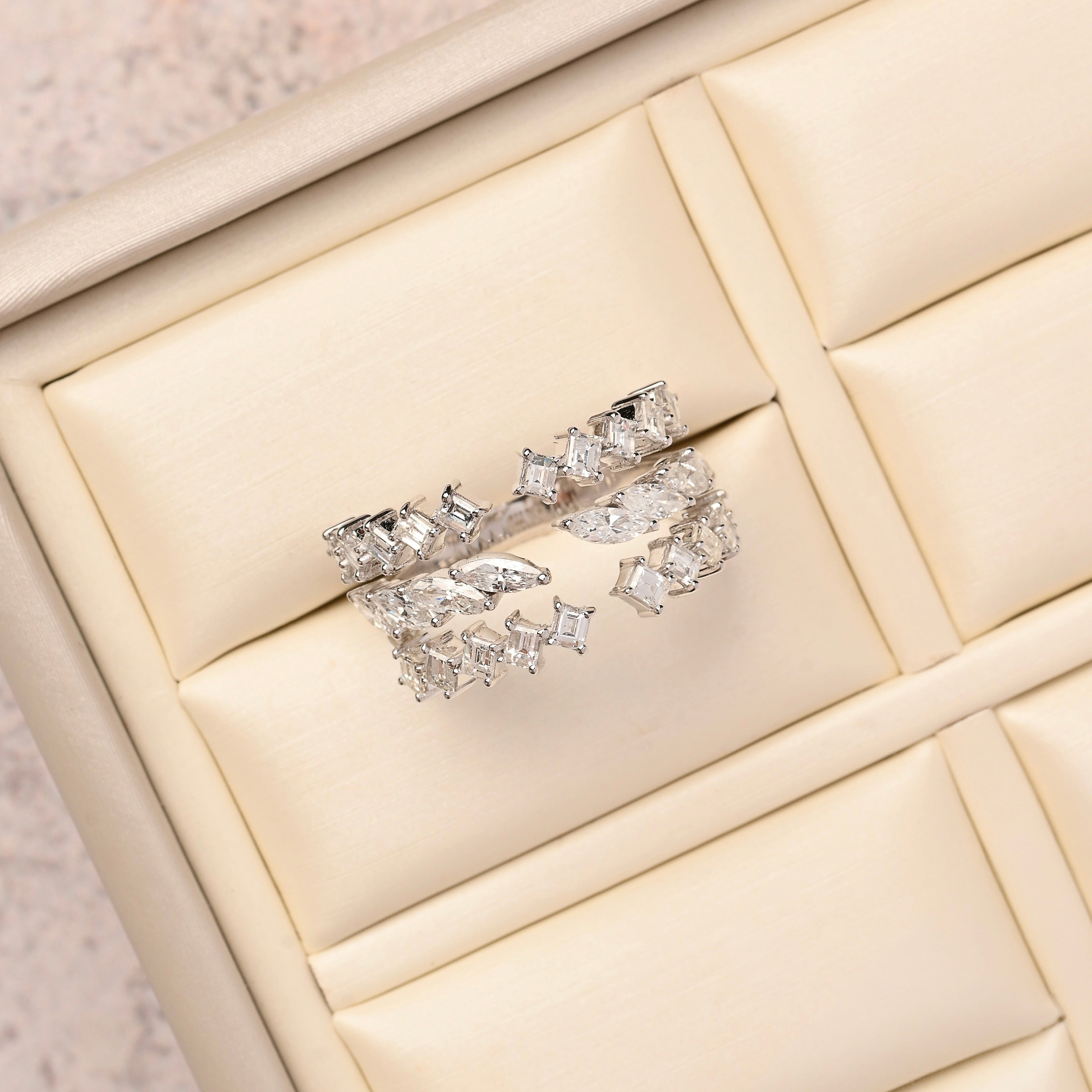 Multishape Diamond Open Ring