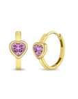 Sparkling Pink Heart Hoops
