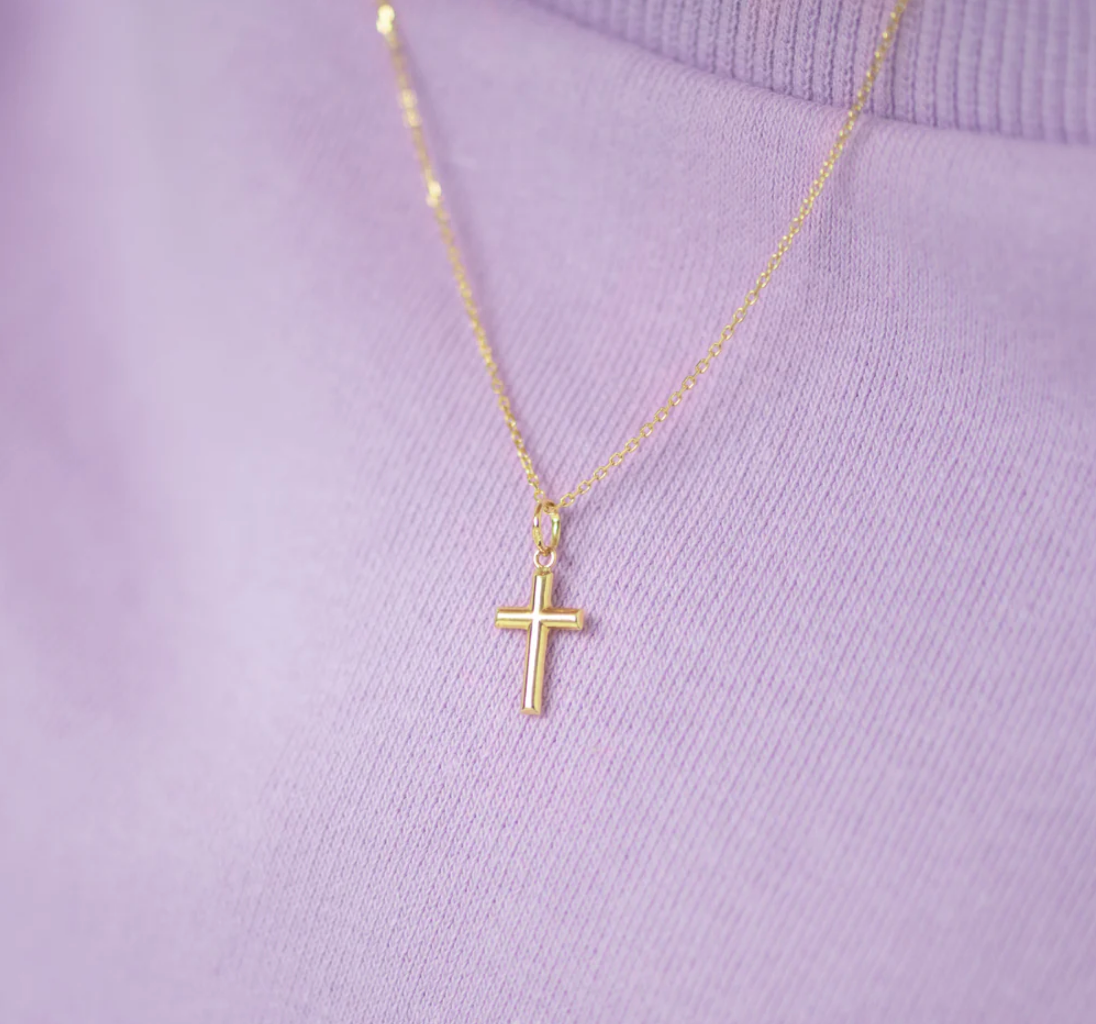 Mini Stick Cross Pendant Necklace