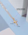 Mini Stick Cross Pendant Necklace
