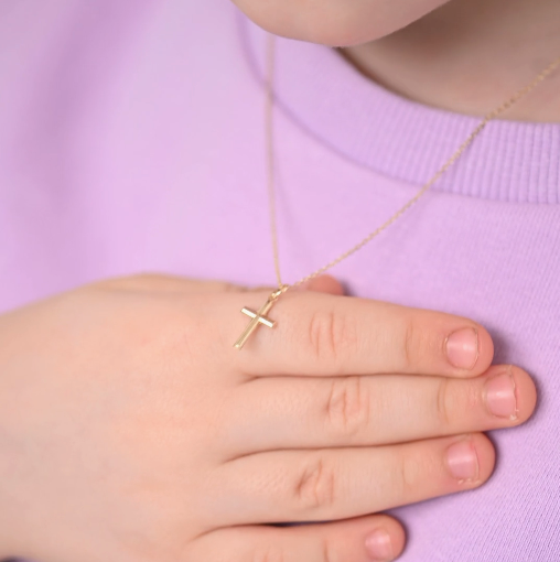 Mini Stick Cross Pendant Necklace