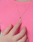 Mini tiny Oval Virgin Mary Kids Pendant