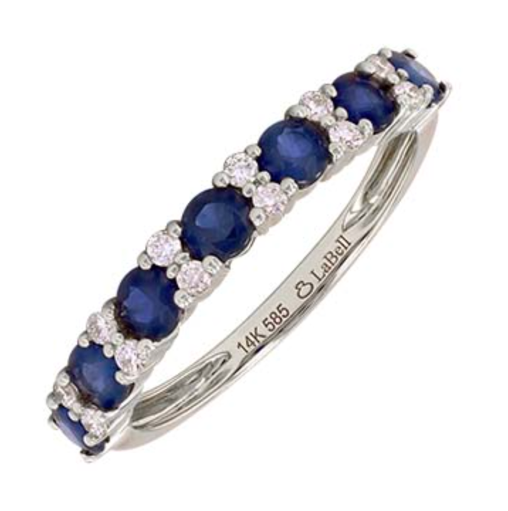 Half Sapphire and Diamond Eternity Ring