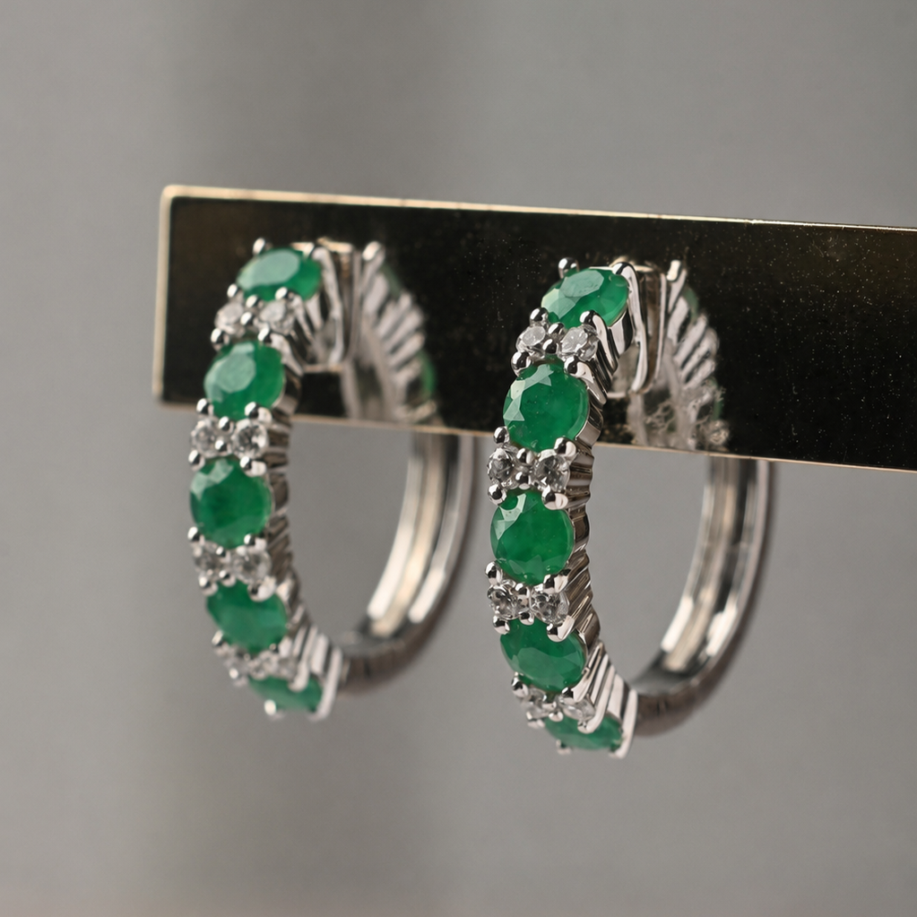 Emerald Diamond Earrings