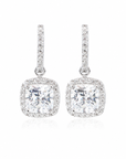 Arete huggie colgante cuadrado