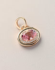 Tourmaline Oval Bezel and Diamond Halo Pendant