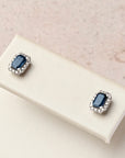 Sapphire and Diamonds Halo Studs