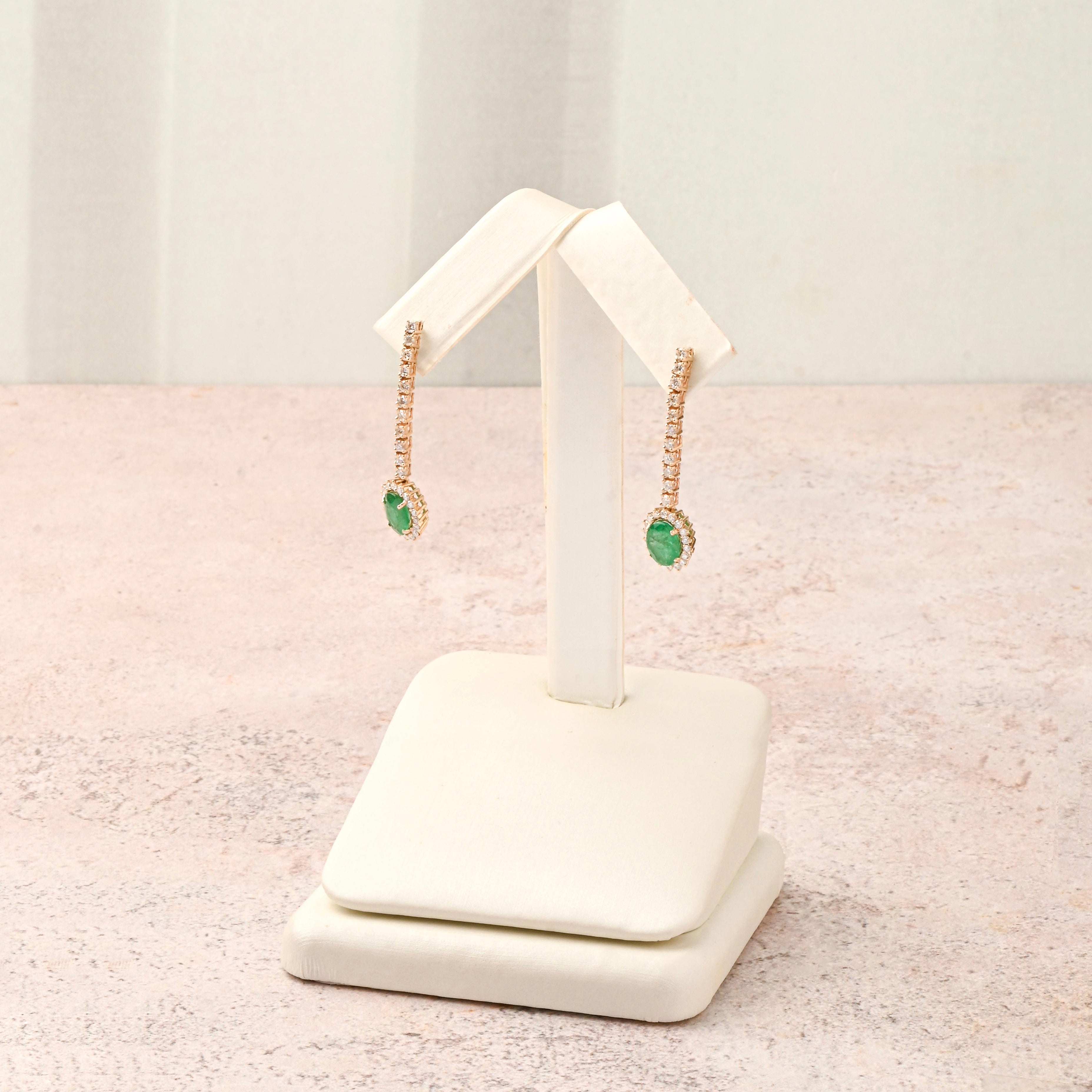 Emerald and Diamond Drop Earrings