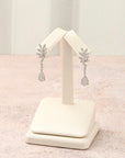 Diamond Leaf and Pear Drop Earrings