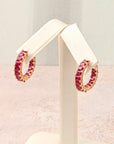In and Out Ruby Hoops (Emerald Cut)