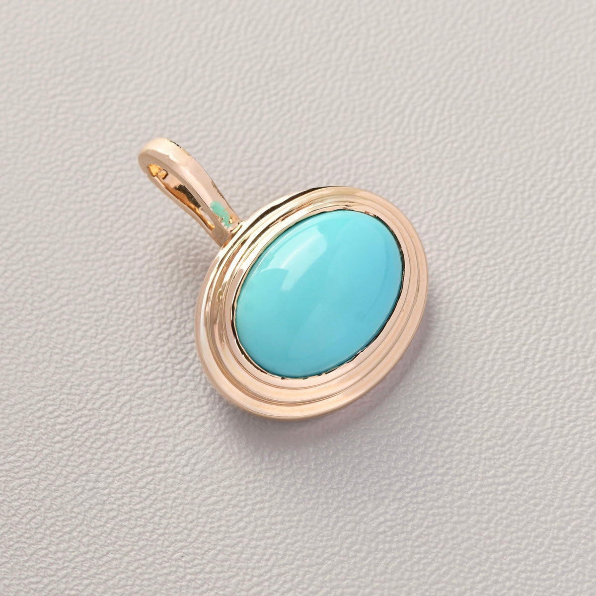 Turquoise Oval Bezel-Set Pendant