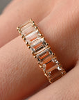 Half Eternity White Topaz Ring