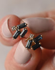 Mini Baguette Sapphire Studs