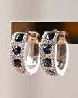 Sapphire and Diamond Chunky Hoops