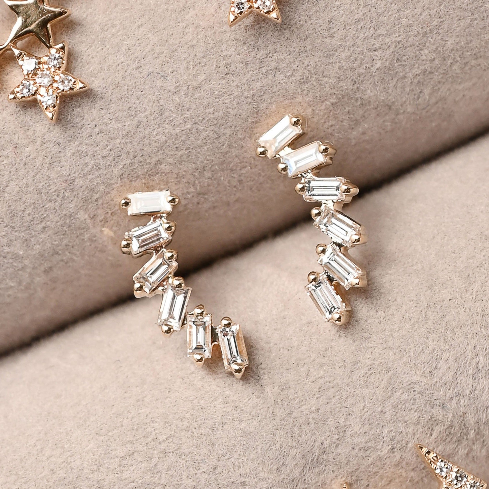 Baguette Diamond Studs