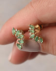 Mini Pear Emerald Studs
