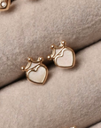 Mother of Pearl Princess Heart Baby Studs