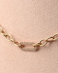 Paperclip and Diamonds Necklace