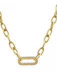 Paperclip and Diamonds Necklace