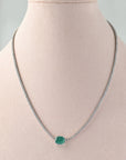 Oval Emerald and Diamond Tennis Necklace