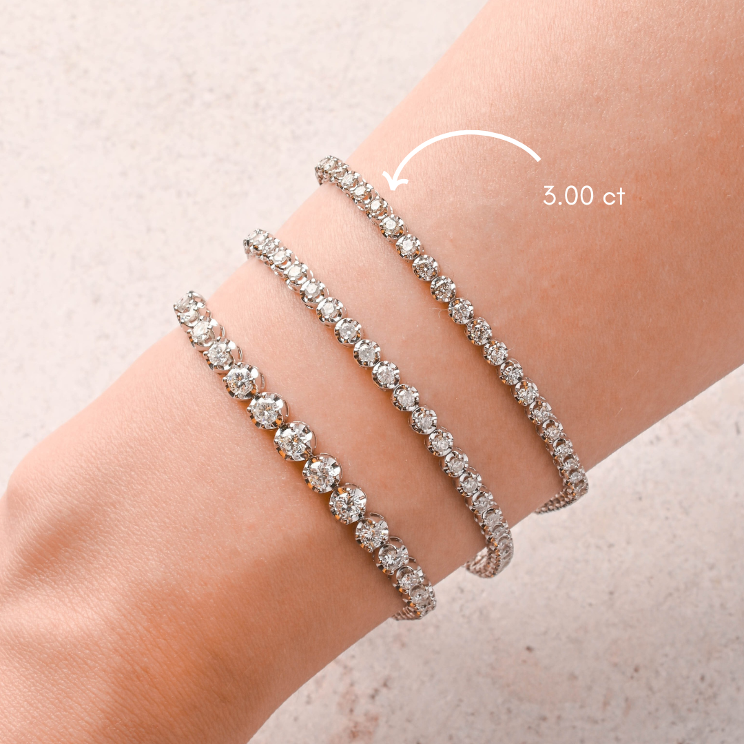 4 Prong Tennis Bracelet in White Gold