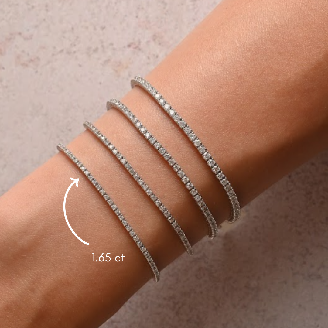 4 Prong Tennis Bracelet in White Gold