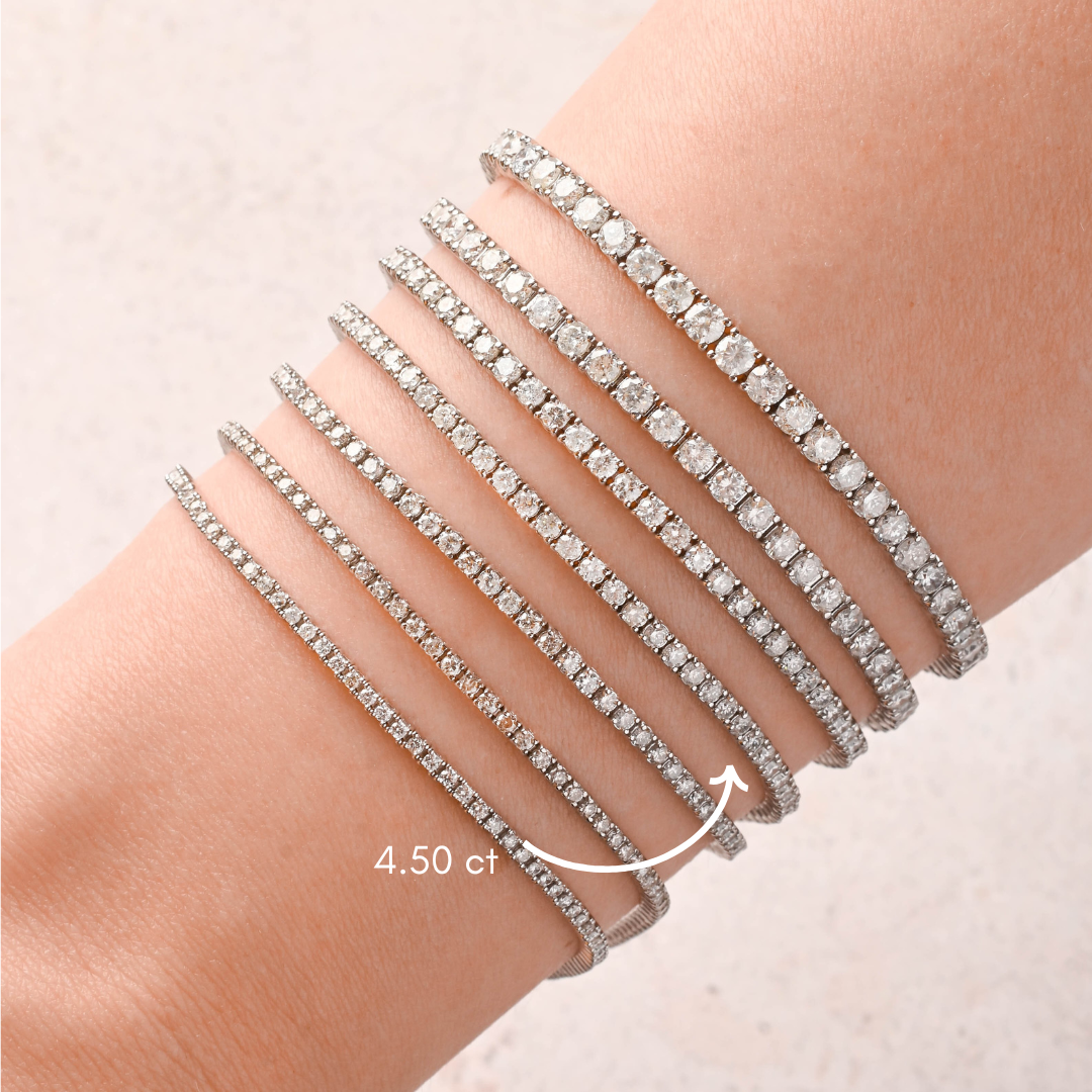 4 Prong Tennis Bracelet in White Gold