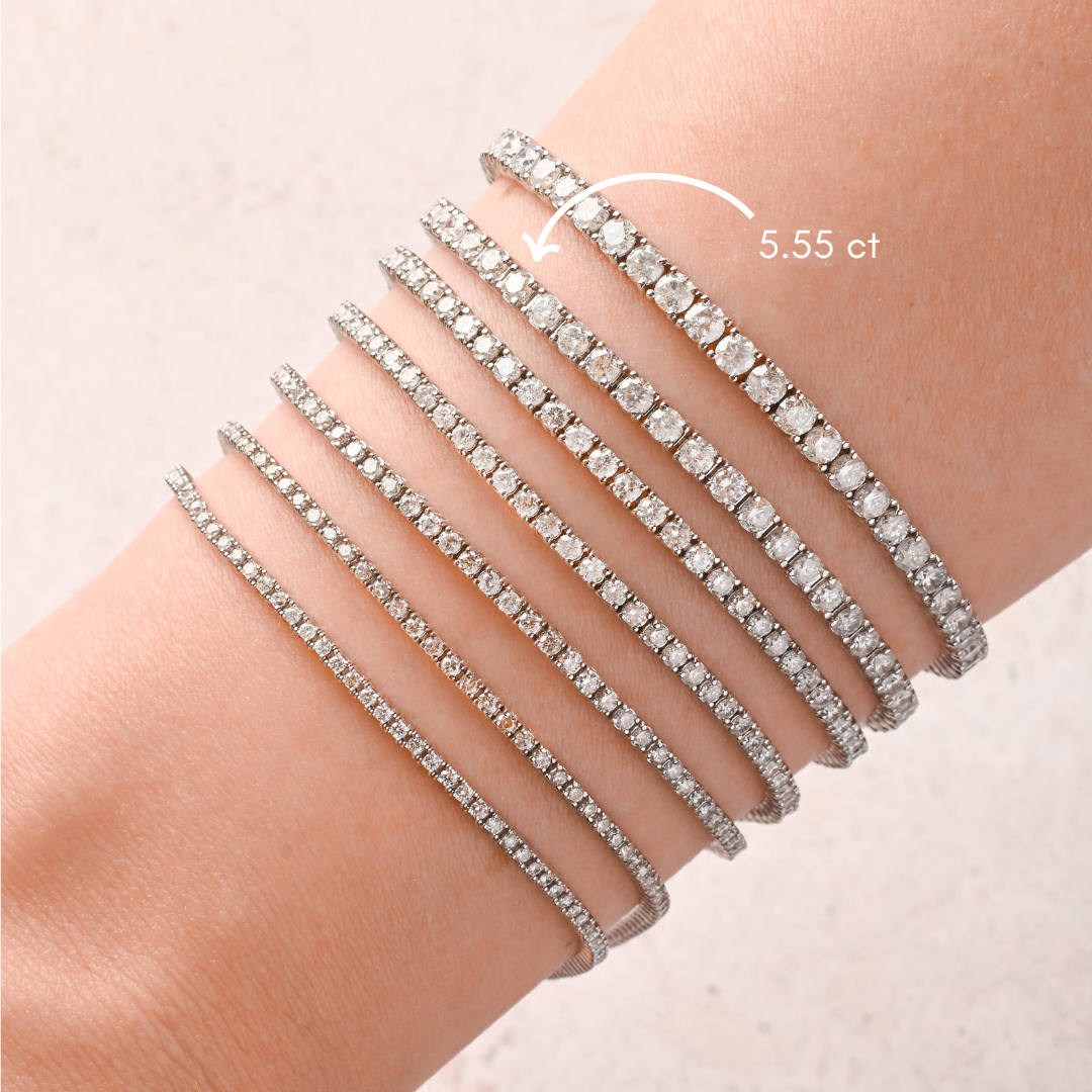 4 Prong Tennis Bracelet in White Gold