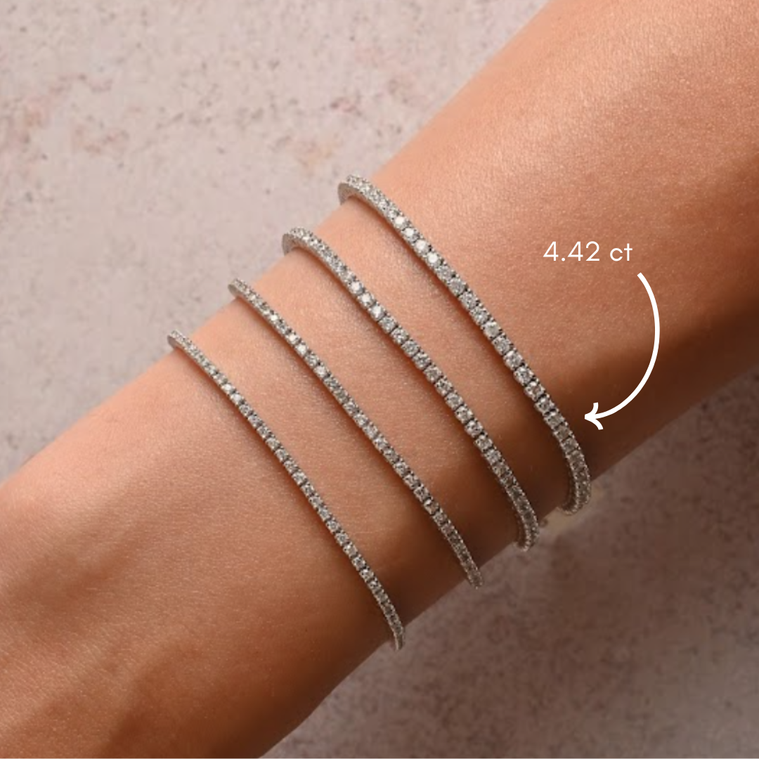 4 Prong Tennis Bracelet in White Gold