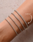 4 Prong Tennis Bracelet in White Gold