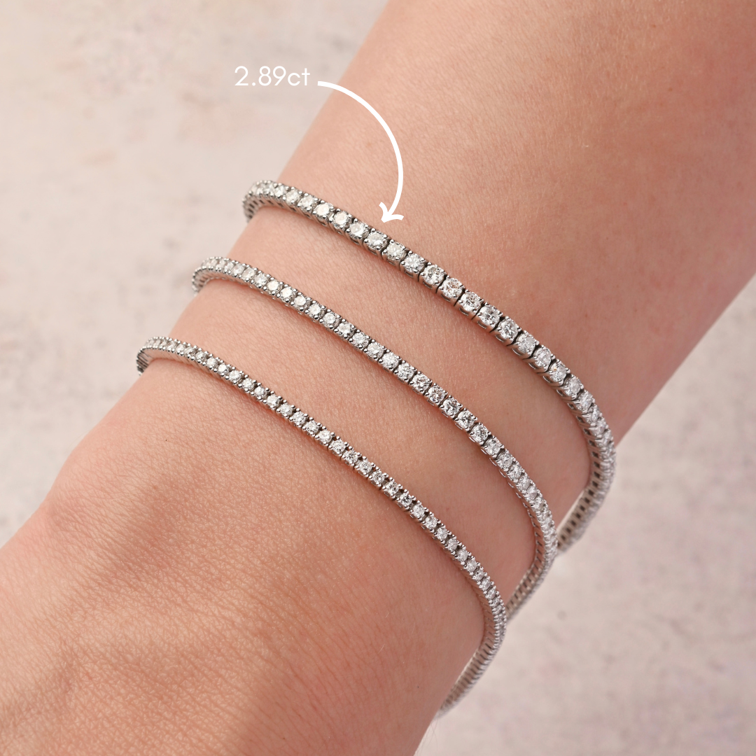 4 Prong Tennis Bracelet in White Gold