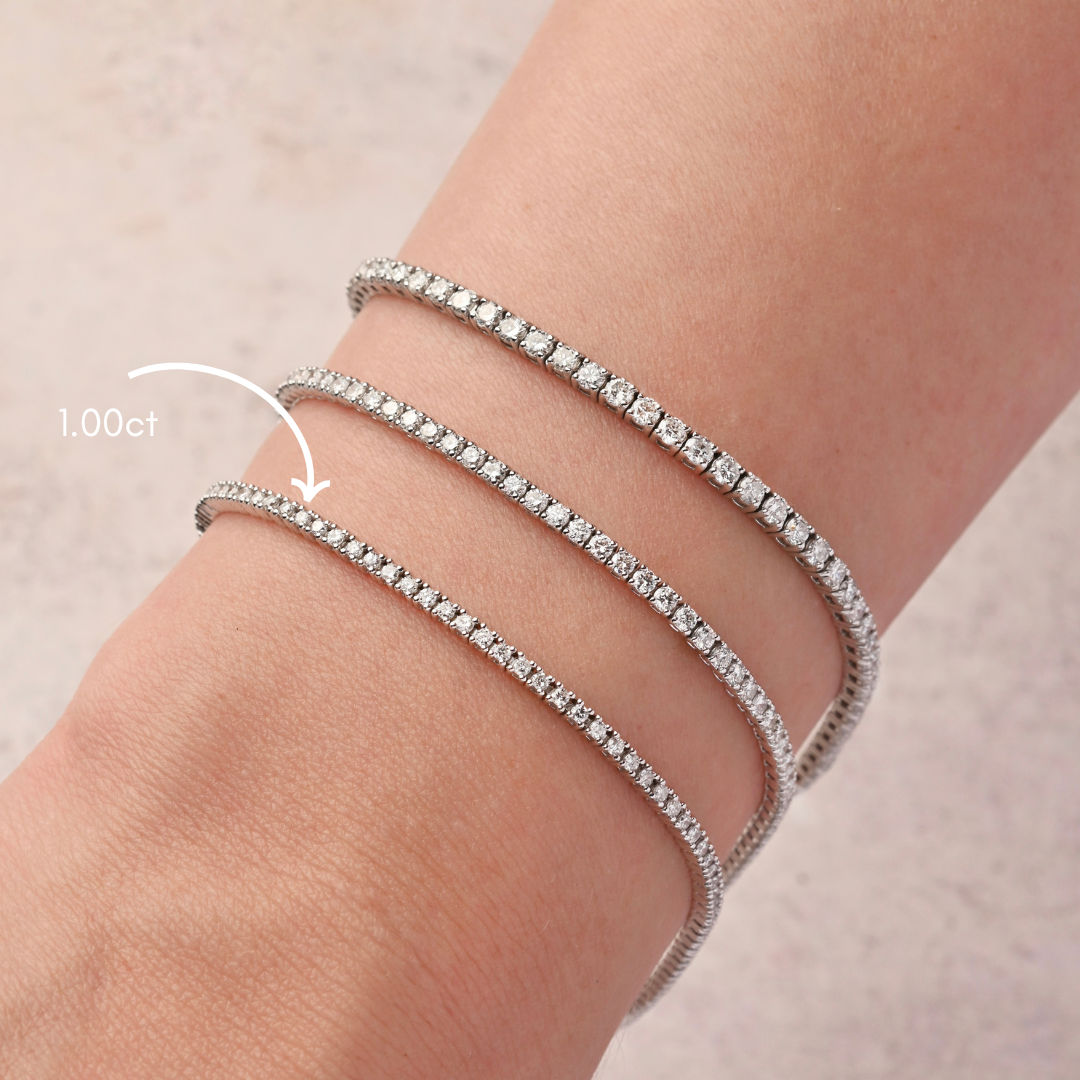 4 Prong Tennis Bracelet in White Gold