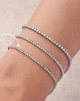 4 Prong Tennis Bracelet in White Gold