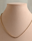 Tennis necklace riviera 3 prongs, graduated