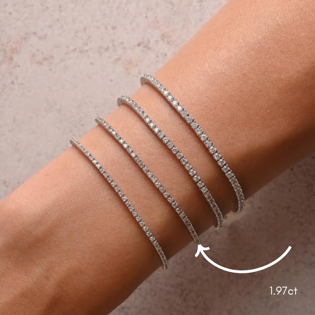 4 Prong Tennis Bracelet in White Gold