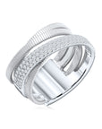 Anillo bandas ralladas mate y brillantes
