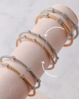 Pulsera aro trenzado mate con brillantes