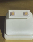 Yellow and White Baguette Diamond Studs