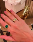 Twisted Bezel Emerald Ring