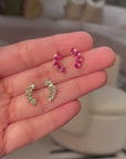 Mini Pear Ruby Studs