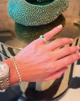 Emerald Bezel Pavé Pinky Ring