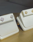 Arete stud flor pave cuentas alrededor